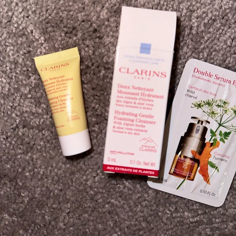 Clarins double eye serum plus sample pack skincare bundle mini